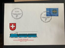 Schweiz 1967 Sonderstempel+Cachet+Marke 75 J Zentralamt Bahn