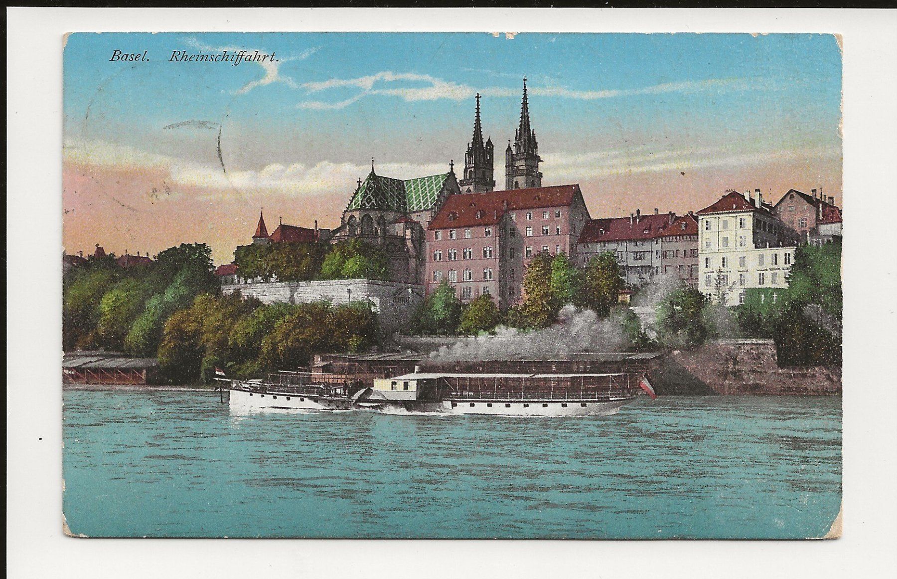 Cartoline postali: AK 1911 Basel, Rheinschiffahrt mit Dampfschiff – Usato da Greifensee venduto da 315WDO