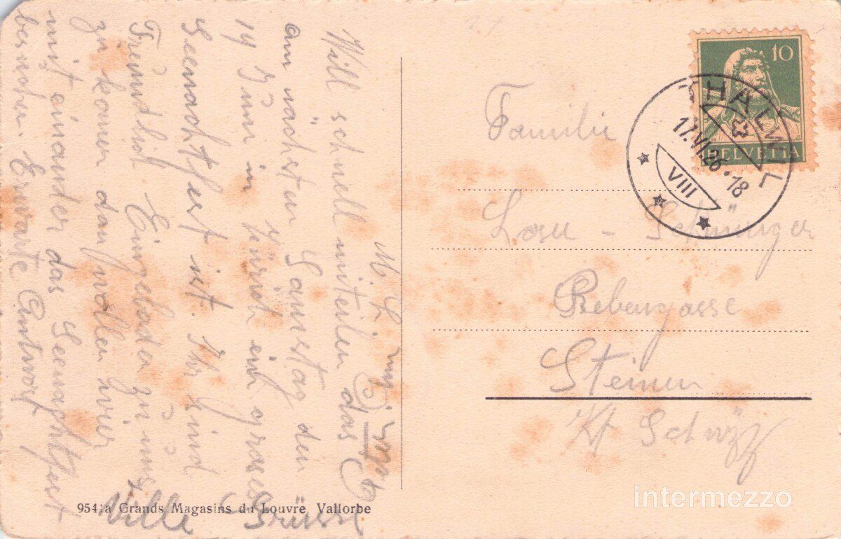 Cartoline postali: Vallorbe VD // 1926 Ecole Schulhaus – Usato da Basel venduto da intermezzo12 1