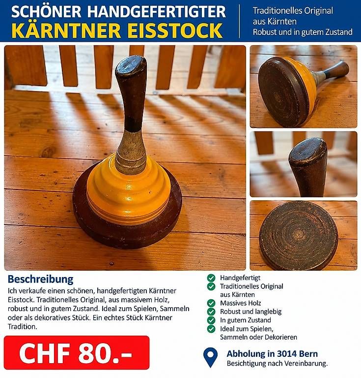 Spielzeuge: Kärtner handgefertigter Eisstock  – Neu und originalverpackt aus Bern von ber_9gk6 1