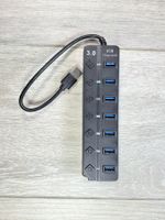 Hub USB 3.0 à 7 ports noir avec interrupteur neuf