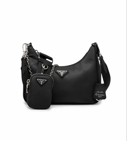 Schwarze Prada Re-Edition 2005 Umhängetasche, wie neu!