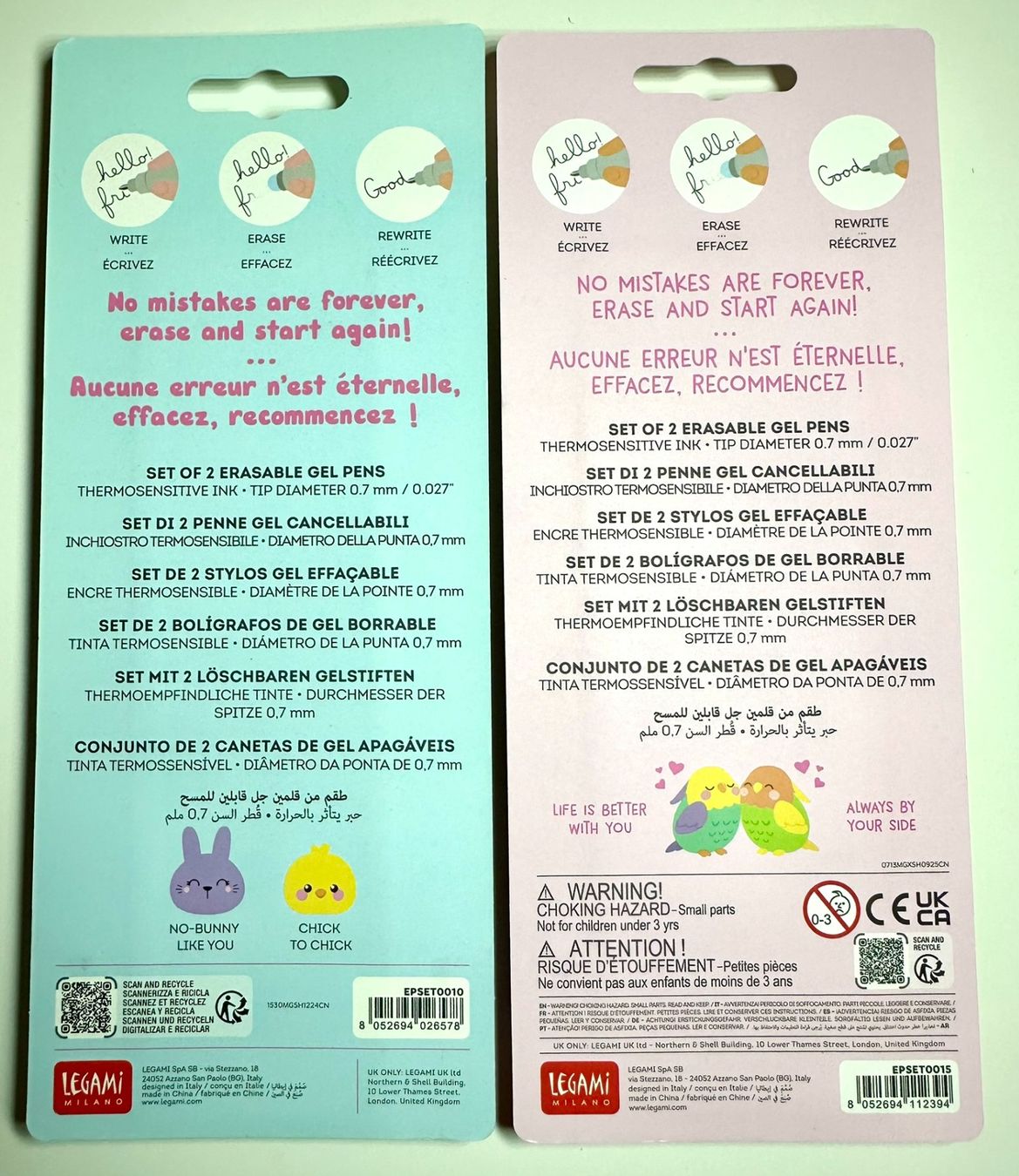 Legami Penna & Evidenziatori: 2 Sets Legami - Hoppy Easter & S. Valentin – Nuovo e nell'imballaggio originale da Bernex venduto da euma1976 1