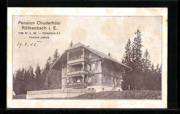 Cartes postales: Röthenbach i. E., Pension Chuderhüsi d – D'occasion à Berlin par bartko-reher
