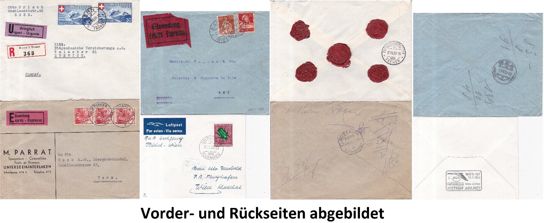 Alle Briefmarken: 40 Stk. Alte CH Briefe, Böglis, Belege – Gebraucht aus Münchwilen AG von Nesar 3