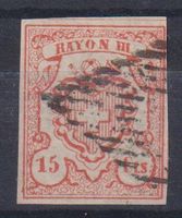 Schweiz 1852: Rayon III - 15 Cts. - Kat. 1500++ - Attest