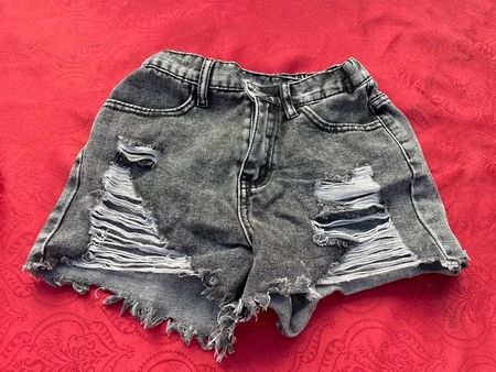 Mädchen Shorts Jeans schwarz 140