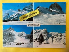 1977 Braunwald, Sesselbahn u. Skigebiet. Grotzenbühl-