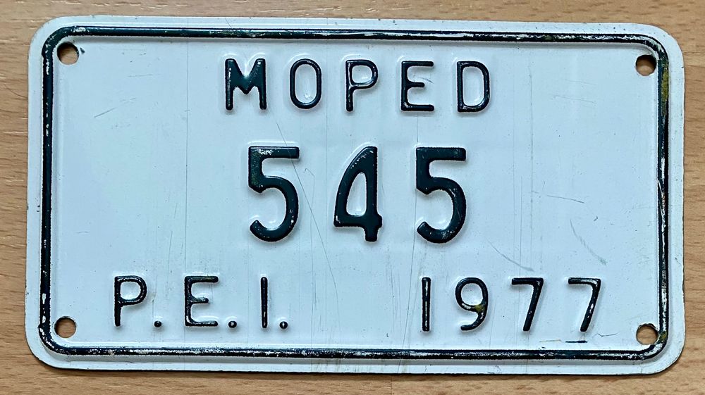Moped Nummernschild P.E.I. 1977 Kanada Oldtimer Rarität (Gebraucht) in ...
