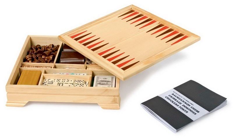 Giochi: Spielesammlung, Dame, Cribbage, Würfel, – Nuovo e nell'imballaggio originale da Wettingen venduto da Swala 1