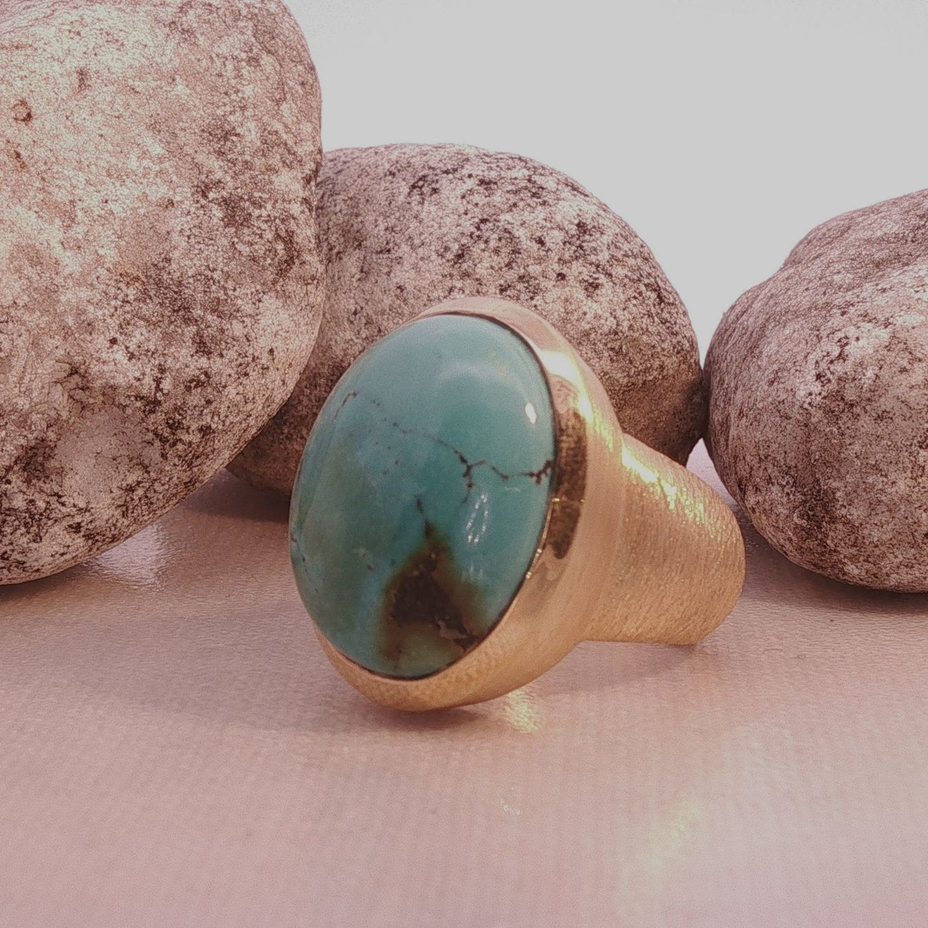 Olga Ribler Ringe: Statement Silber Ring 925 mit Türkise Grösse 53 – Neu (gemäss Beschreibung) aus Luzern von Schmuckoutlet 2
