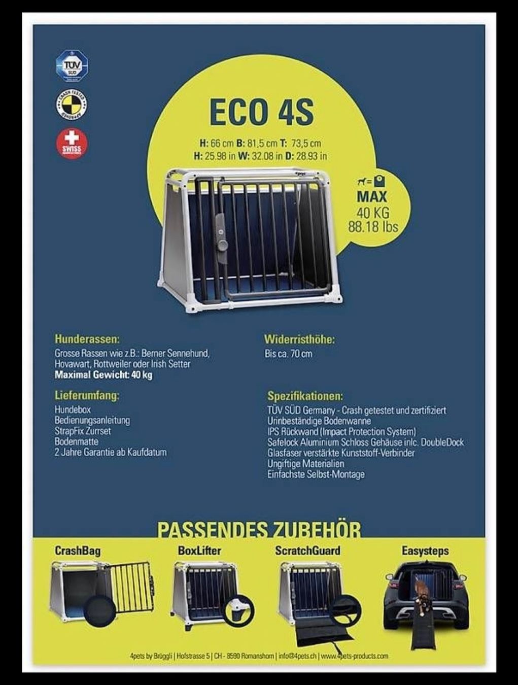 4pets Gabbie, trasporto & Sicurezza: 4Pets Hundebox – Usato da Zizers venduto da mie_lp22 3