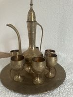 Orientalische Messing Set Kanne Tassen, Krug