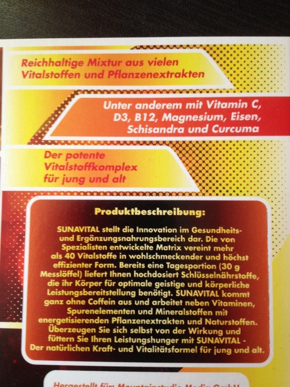 Lebensmittel & Spezialitäten: Geniesse den Sommer mit Sunavital – Neu und originalverpackt aus Nottwil von Frontal 3