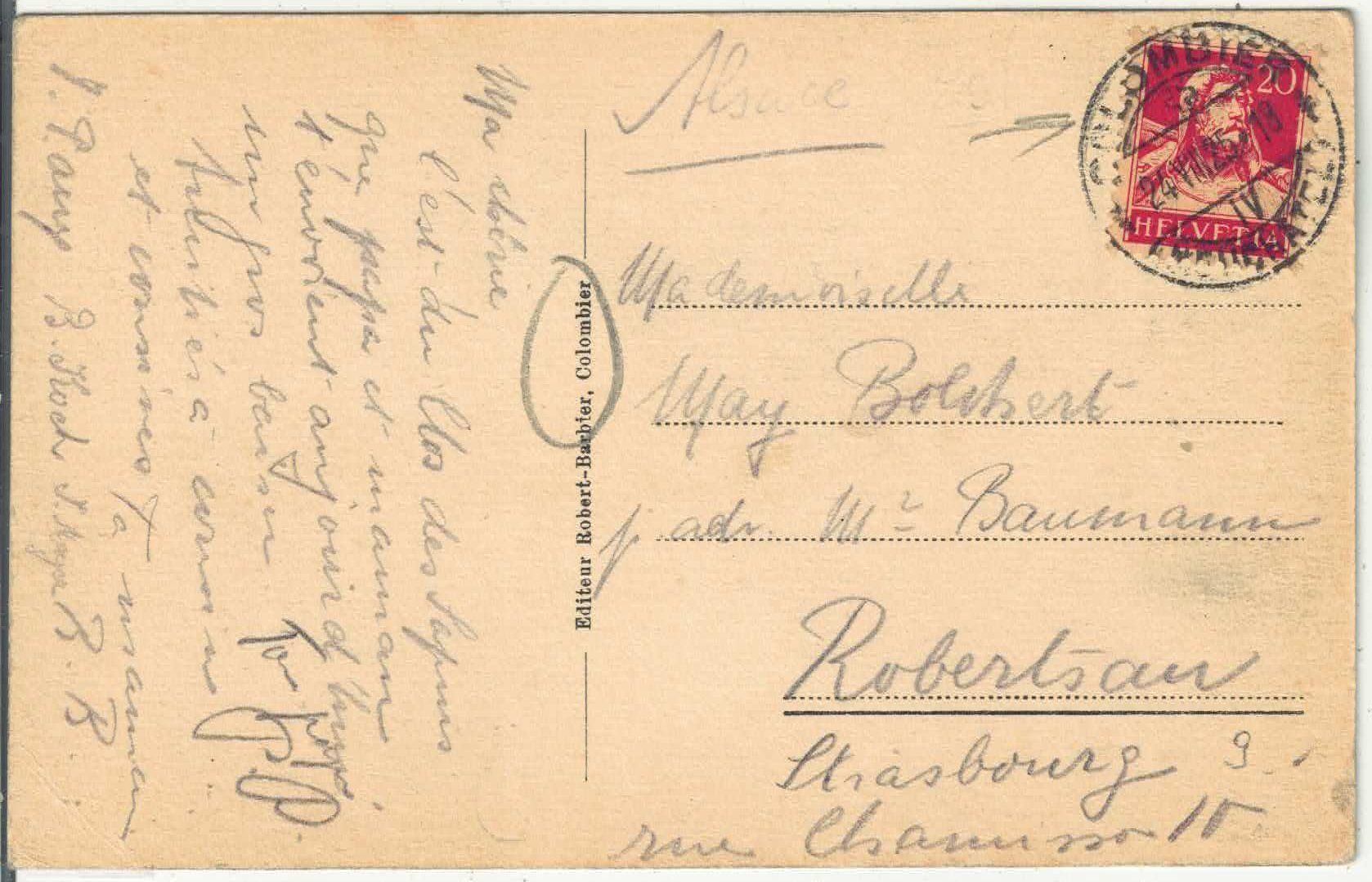 Cartoline postali: Colombier - Rue Chaumont – Usato da Ettingen venduto da Kartenplanet 1