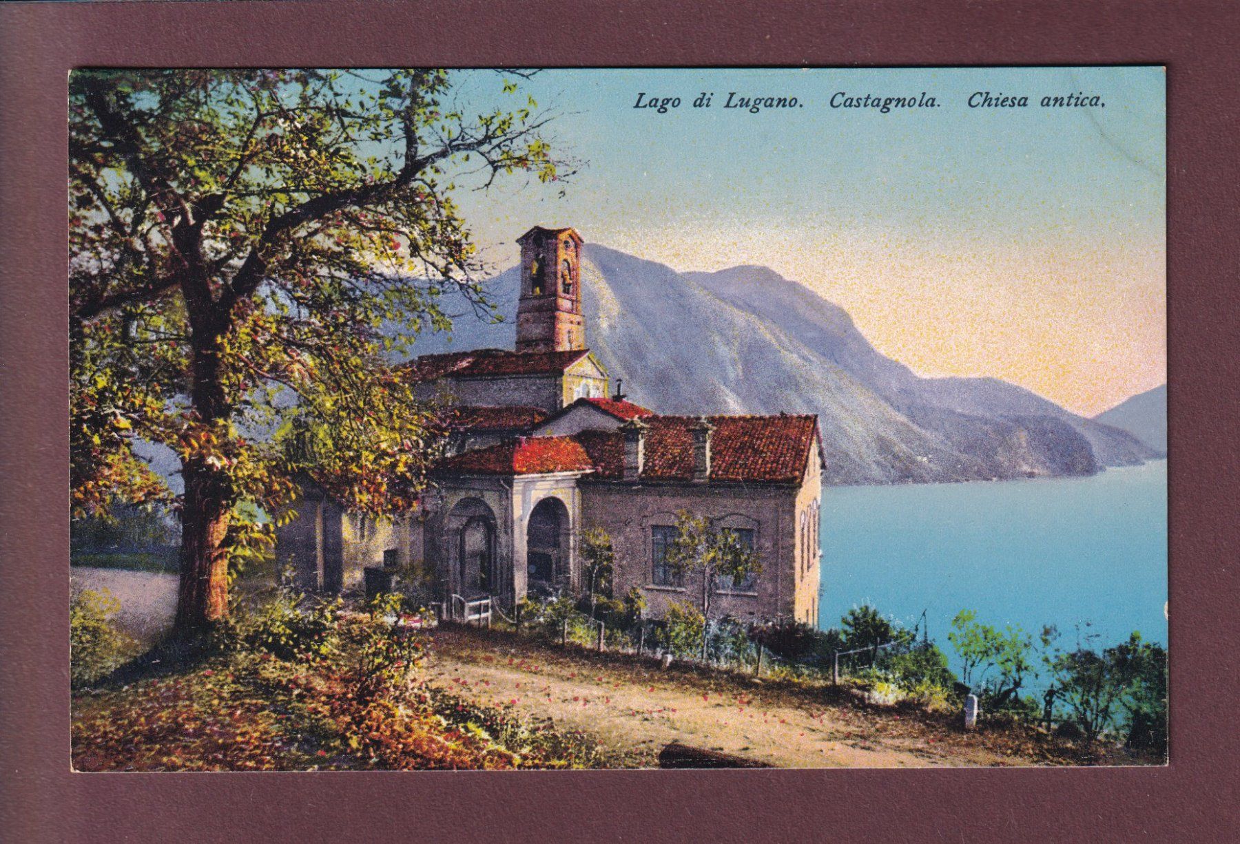 Cartoline postali: CASTAGNOLA - Chiesa antica – Usato da Pully venduto da nicecards