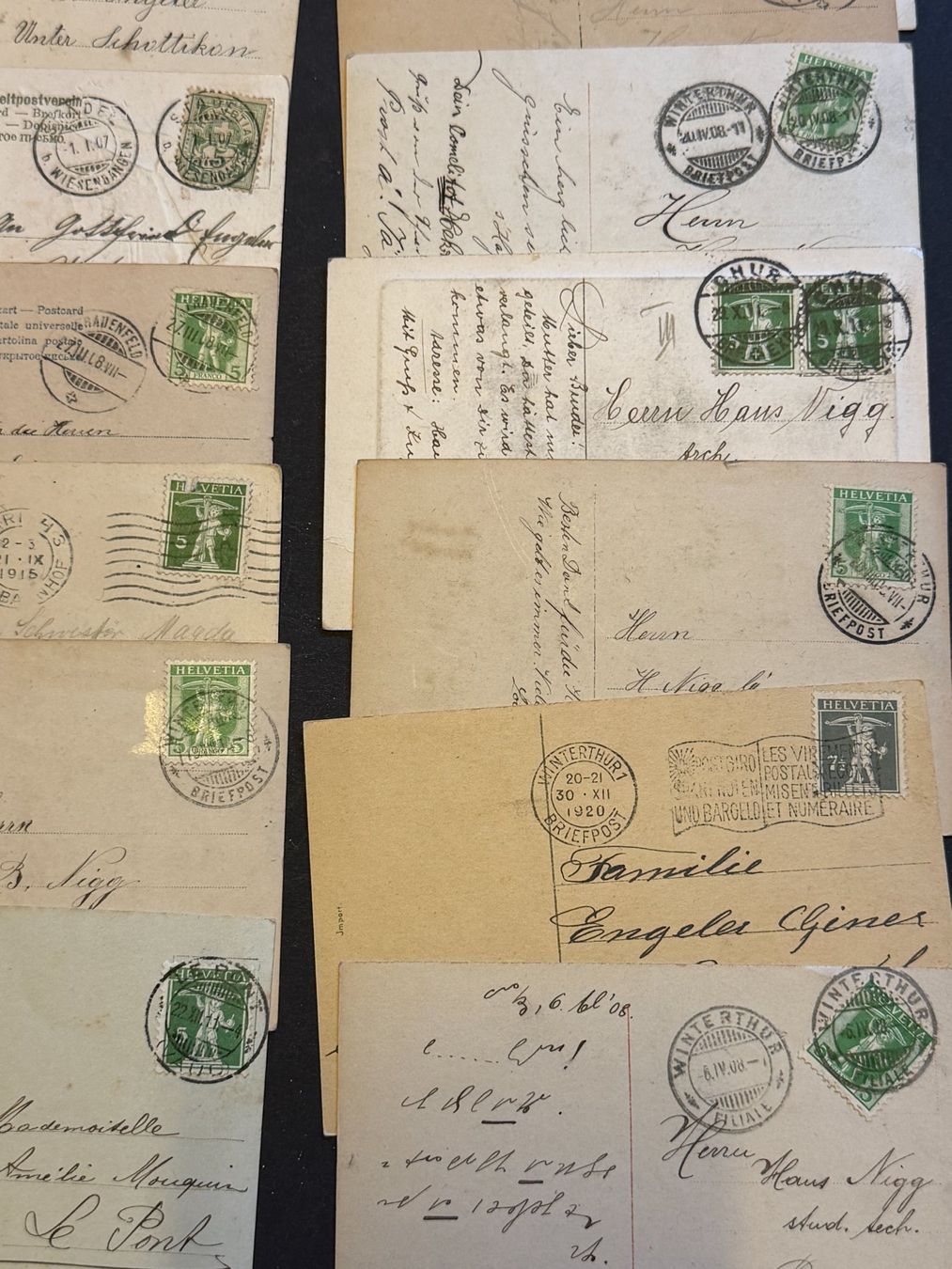 Tutti i francobolli: 30 alte Postkarten mit CH-Marken (ca. 1900-1930) – Usato da Eschlikon TG venduto da Tiefe7 5