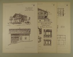 PUTZ BEI LUZEIN, PRÄTTIGAU, BAUERNHAUS, 3 DIROGRAPHIEN ~1910
