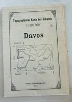 TOPOGRAPHISCHE KARTE 1:100000 DAVOS ÜBERDRUCK 1910