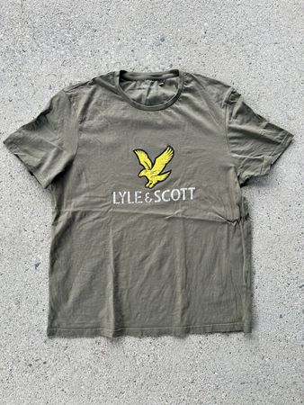 Lyle & Scott T-Shirt Olive Green Size XL Good Condition