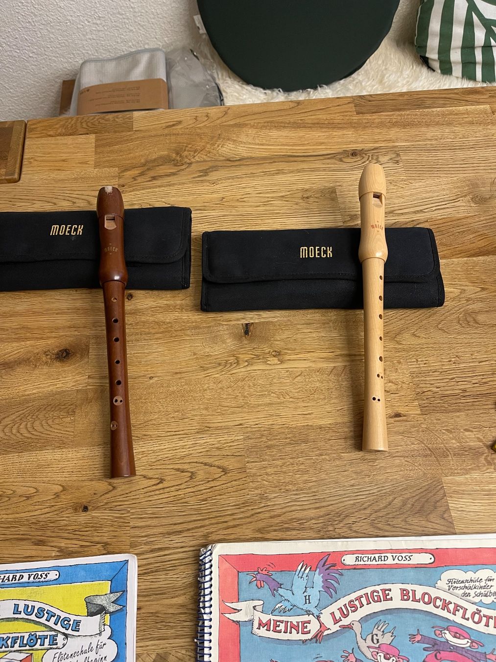 Strumenti musicali: 2 Stück Moeck Blockflöten + Notenheft, – Usato da Gattikon venduto da Guegis66
