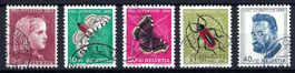 Pro Juventute Satz 1953 Katalog-Nr. J148-J152, sauber gest.
