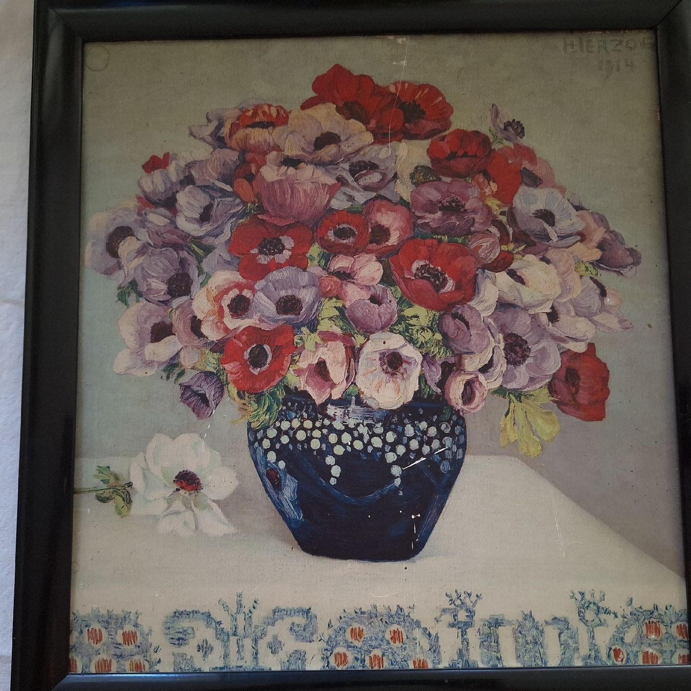Foto & Immagini: Altes, romantisches Bild, Blumen – Usato da Winterthur venduto da Goldpipau 4