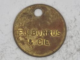 F.J. Burrus & Cie - Jeton de contrôle d'Outillage Nr 36