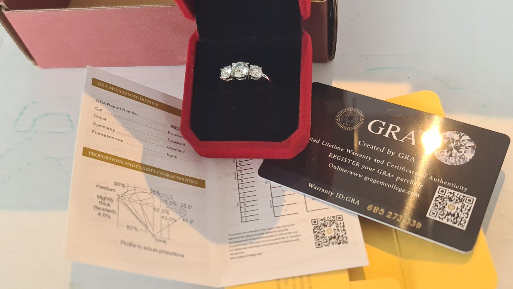 Bagues: Moissanit 2ct. Ring D VVS1 GRA 59.5mm – Neuf avec emballage d'origine à Uerkheim par Kaufoption