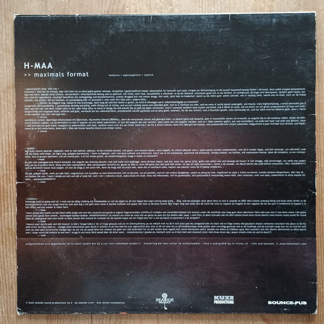 Schallplatten: H-Maa ‎– Maximals Format 12", CH-2002, VG/G+ – Gebraucht aus münchenstein von karl_heinz_krasser 1