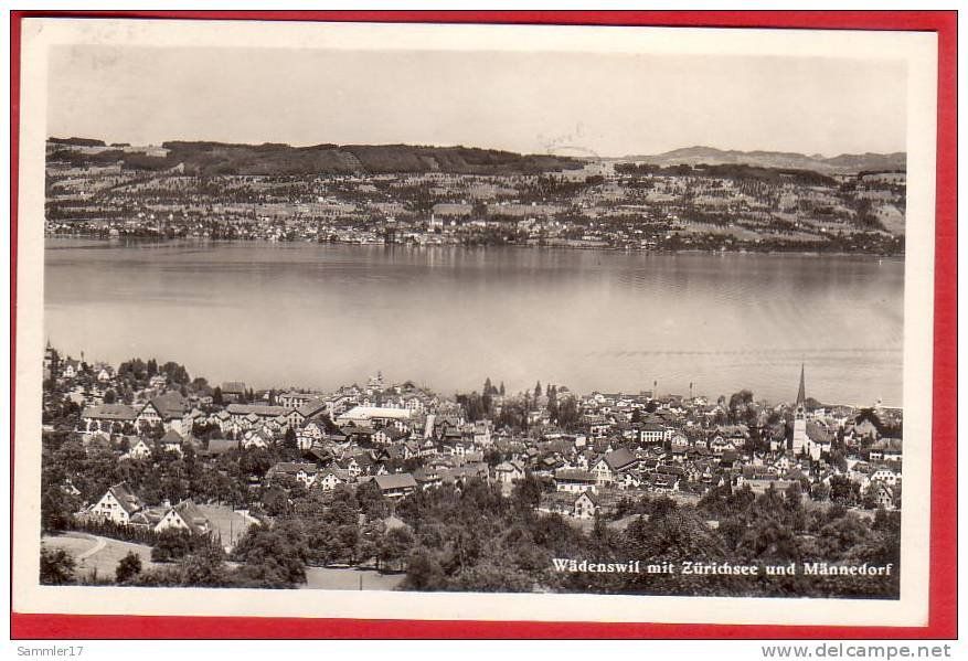 Cartoline postali: WÄDENSWIL MIT ZÜRICHSEE & MÄNNEDORF – Usato da Grüningen venduto da Kartenlaube