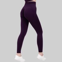 Hips Fitness Leggings Damen Seamless Dunkel Lila XXL YAKWARY