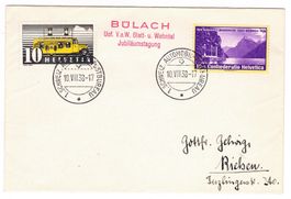 Lettre de Bülach BPA A171 pour Riehen le 10.VII.38
