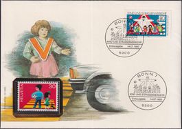 1983: KIND UND STRASSENVERKEHR auf Ersttags-Brief.