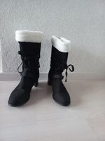 Stiefel im Jeanslook mit Blockabsatz Grösse ca. 45 gefüttert