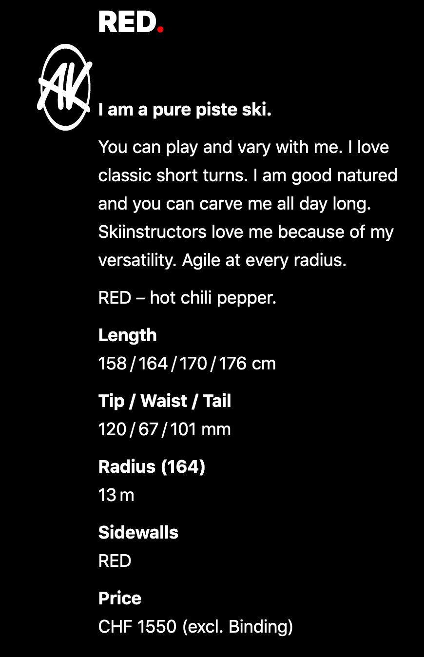 AK Ski Sci: AK Ski RED 176CM – Usato da Emmenbrücke venduto da karkarkar 1