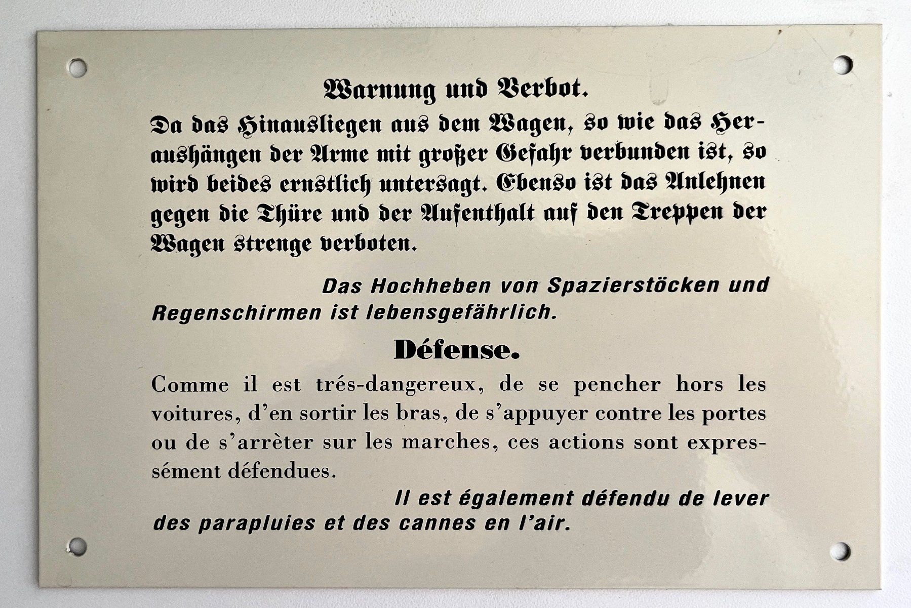 SBB/CFF/FFS Schilder: SBB CFF Blechschild – Neu (gemäss Beschreibung) aus Bleiken von hbw45