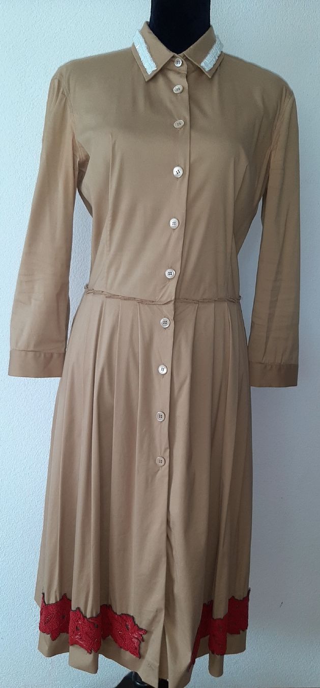 Prada Vestiti: PRADA Hemdkleid, Grösse it 44, beige, Baumwolle – Difettoso da Uster venduto da kgw78 1
