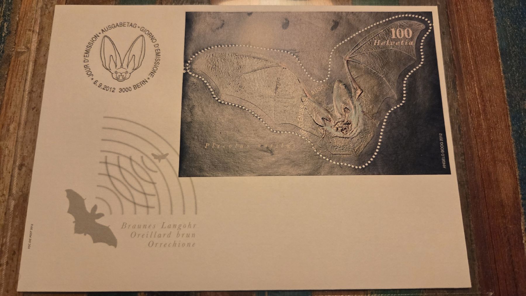 Tutti i francobolli: 2012 FDC Fledermaus Vollstempel – Usato da Arni AG venduto da Moth68