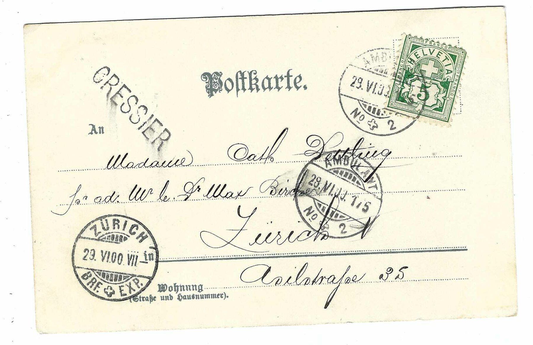 Tutti i francobolli: Stabstempel Cressier 1900 g7 – Usato da Aarau venduto da fussball-fussball