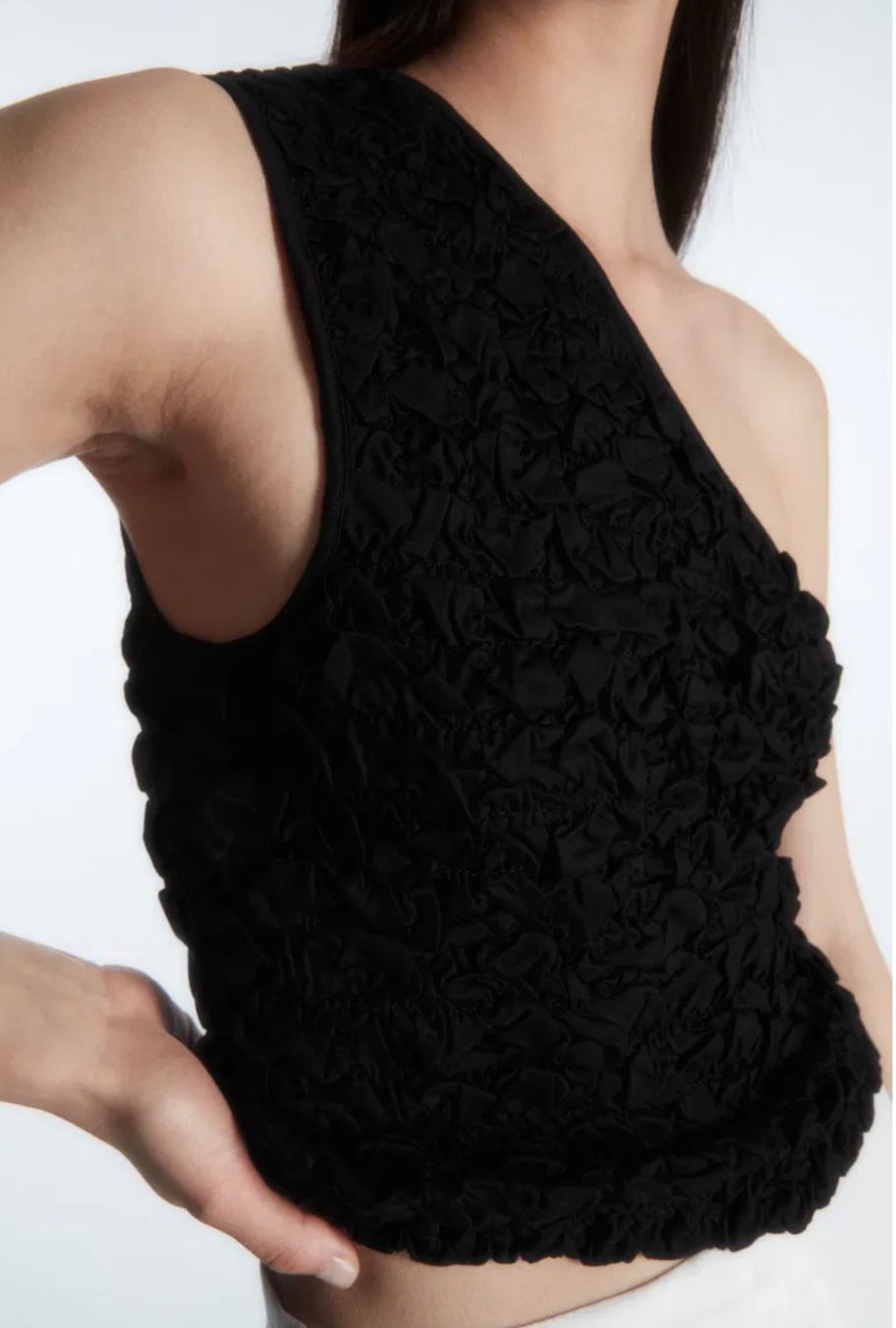 Cos Top: COS Schwarzes Top Grösse M One-Shoulder Baumwolle – Nuovo (secondo la descrizione) da Regensdorf venduto da secondchancefashion