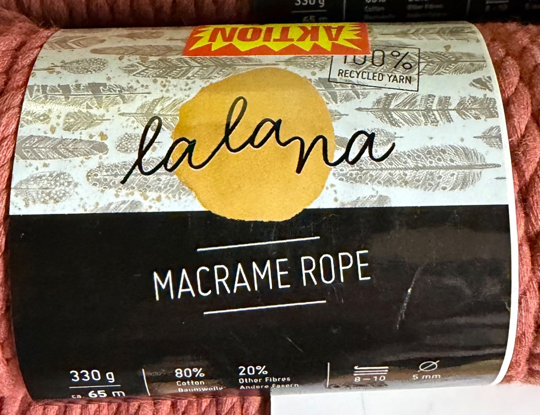 Wolle: LALANA Makramee-Kordel (1650 Gr) – Neu (gemäss Beschreibung) aus Interlaken von Skandalpreis
