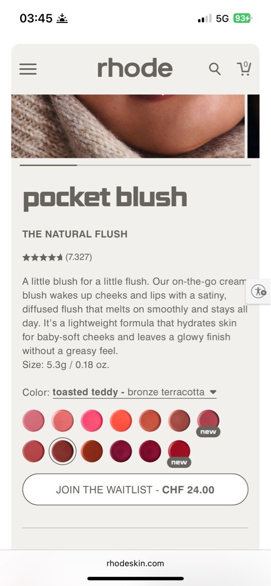 Rhode Maquillage: Rhode Pocket Blush Toasted Teddy 5.3g Neu – Neuf avec emballage d'origine à Arch par sibylle.anne 1