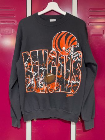 VINTAGE 90s CINCINNATI BENGALS NFL MADE IN USA SWEATER SZ: M