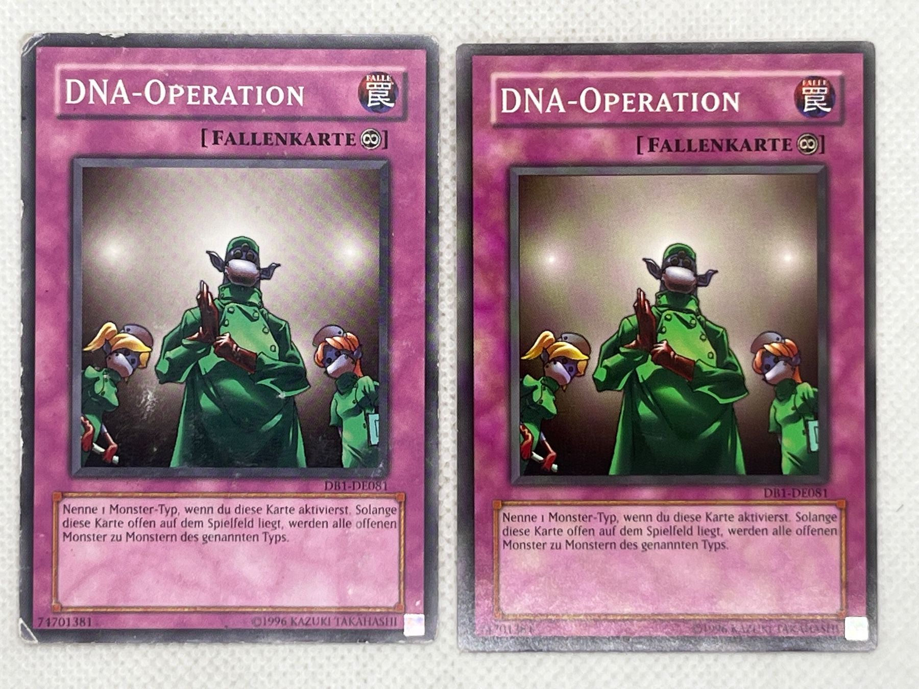 Yugioh Sammelbilder & Trading cards: 2x DNA-Operation Fallenkarte DB1-DE081 – Gebraucht aus Hinterkappelen von Kim1992