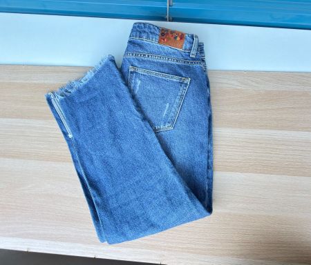 Zara Z1975 Denim Damen Destroyed Jeans