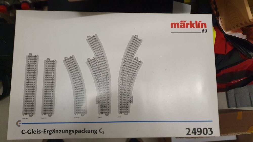 Coffret Extension C3 Pour Voie C Märklin – 7 Rails Droits, 2 Courbes, Aiguillages – Modélisme H0