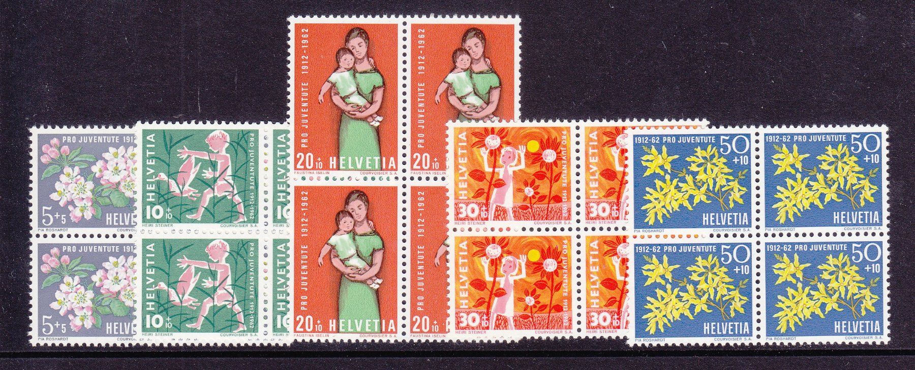 Tutti i francobolli: 1962 Pro Juventute Viererblock Satz  ** Postfrisch ** – Nuovo (secondo la descrizione) da Adliswil venduto da Aenti