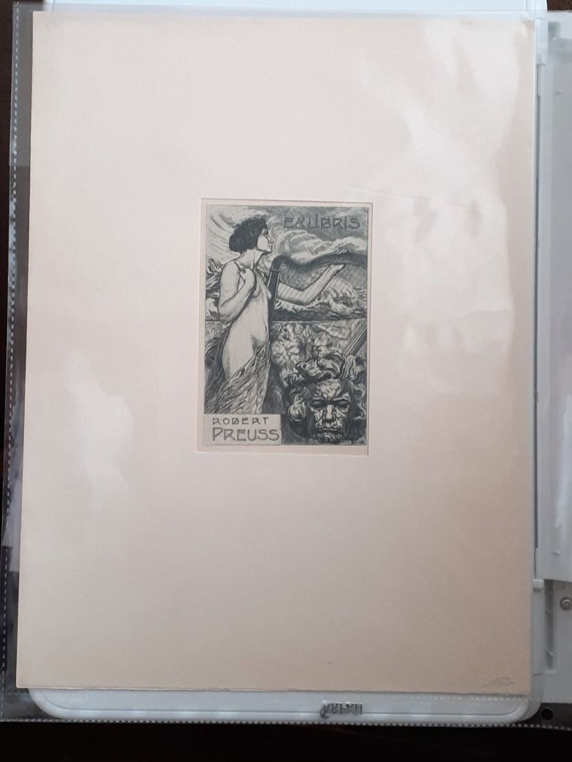 Dipinti: Radierung Robert Preuss Ex Libris – Usato da Mörschwil venduto da antiksalon 4