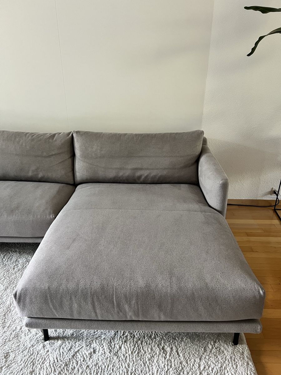 Divani: Ecksofa, L-Form, Longchaise rechts, hellgrau, Stoff – Usato da Zürich venduto da Mariesieger 7